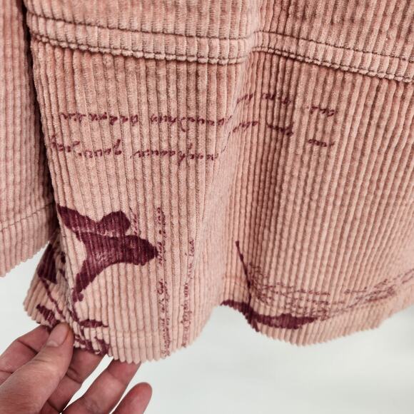 Vtg. Sweet Jessie Woman Mauve Corduroy Floral Button Down Shacket Jacket Plus 2X - Picture 7 of 9